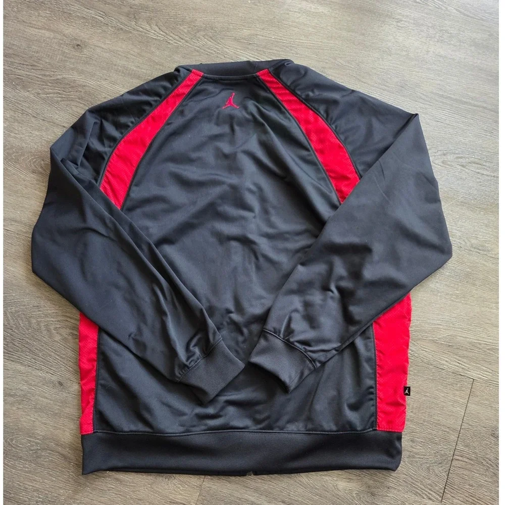 Jordan Track Jacket Mens XXL Black Red Jumpman Wings Full Zip Mesh *RARE*